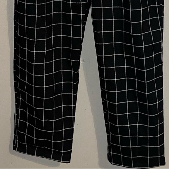 Zara Black & White Plaid Jogger Pants Women’s 13-14 Cropped PocketDrawstring. - Picture 7 of 9